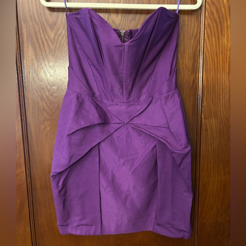 Top Shop Purple Strapless Structured Mini Dress 8